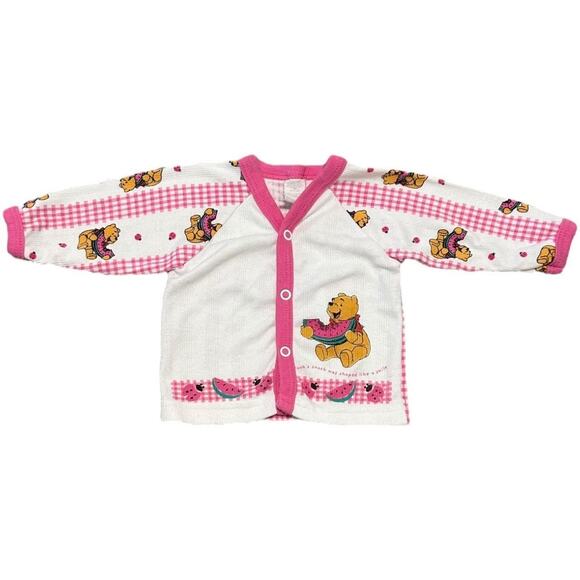Winnie the Pooh 90’s Watermelon Smile Cardigan Sweater - Picture 2 of 7